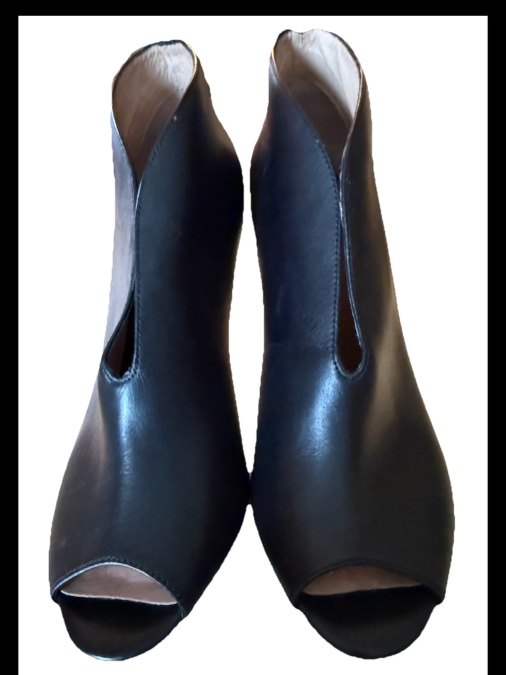 Halogen Katrina Black Leather Ankle Booties Women's Size 8M
